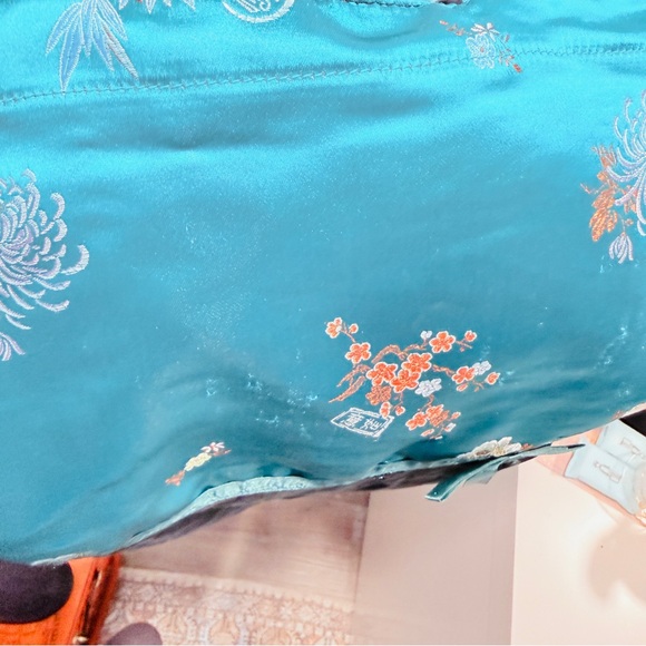 Old Navy Elegant Floral Teal & Black Tote Bag - Picture 5 of 5